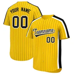 Gold Black Pinstripe Two-tone Authentic Baseball Jersey 1