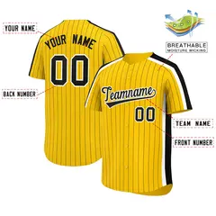 Gold Black Pinstripe Two-tone Authentic Baseball Jersey 2