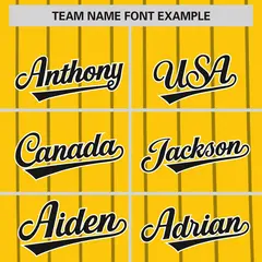 Gold Black Pinstripe Two-tone Authentic Baseball Jersey 3