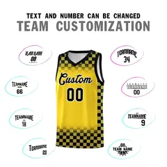 Gold Black Plaid Basketball Jersey for Teams 4