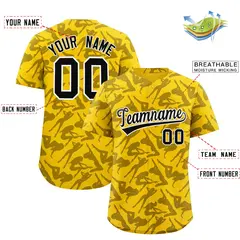 Gold Black Playboy Graffiti Pattern Baseball Jersey 2