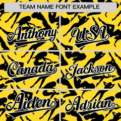 Gold Black Playboy Graffiti Pattern Baseball Jersey 3