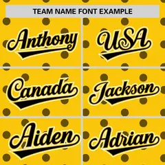 Gold Black Polka Dot Graffiti Authentic Baseball Jersey 3