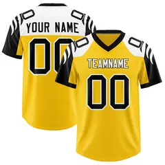 Gold Black Raglan Authentic Football Jersey 1