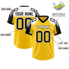 Gold Black Raglan Authentic Football Jersey 2