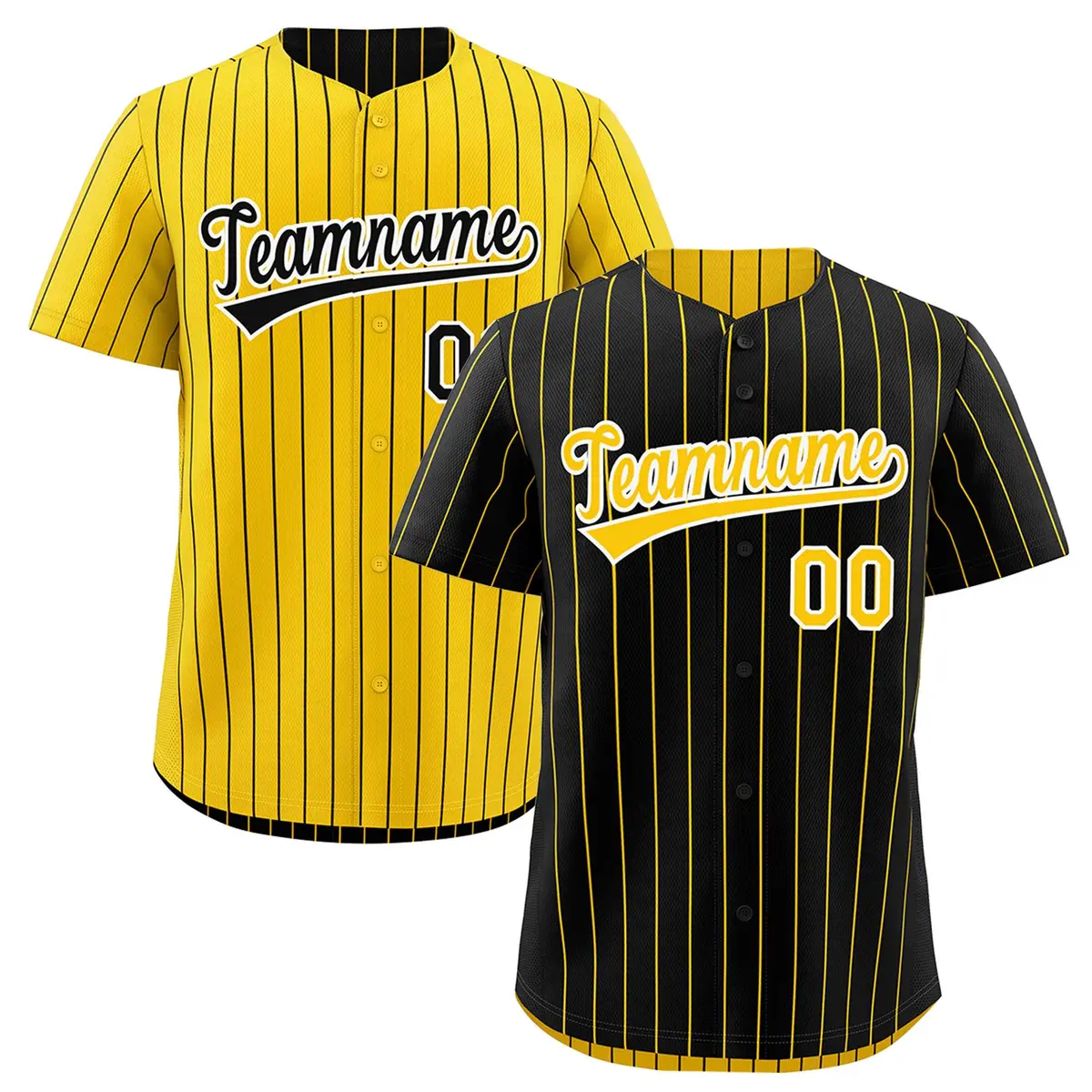 Gold Black Reversible Stripe Baseball Jersey