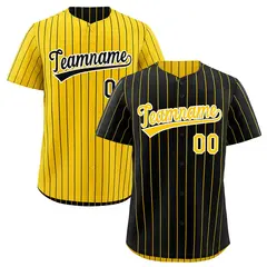 Gold Black Reversible Stripe Baseball Jersey