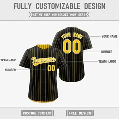Gold Black Reversible Stripe Baseball Jersey 3