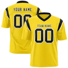 Gold Black Shoulder Cut Two-Tone Flag Football Jersey 1