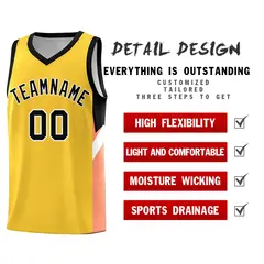 Gold Black Side Design Basketball Uniform Jersey 2
