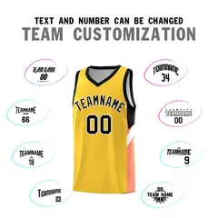 Gold Black Side Design Basketball Uniform Jersey 4