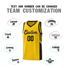 Gold Black Side Stripe Sports Uniform Basketball Jersey 4