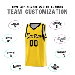 Gold Black Sleeve Color Blocking Classic Basketball Jersey 4