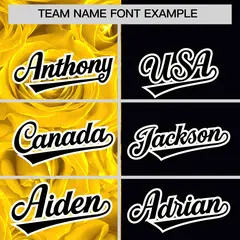 Gold Black Split Rose Print Baseball Jersey 3