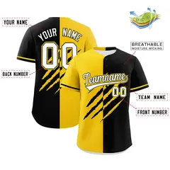 Gold Black Split Tiger Claw Scratch Baseball Jersey 2