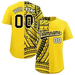 Gold Black Split Tribal Baseball Jersey