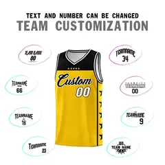 Gold Black Star Pattern Team Basketball Jersey 4