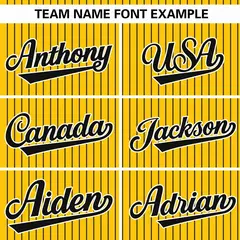 Gold Black Stripe Authentic Pullover Baseball Jersey 3