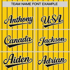 Gold Black Stripe Raglan Authentic Baseball Jersey 3