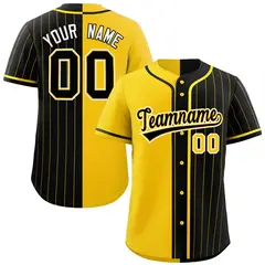 Gold Black Stripe-Solid Combo Authentic Baseball Jersey