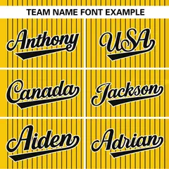 Gold Black Stripe Two-Button Softball Jersey 4
