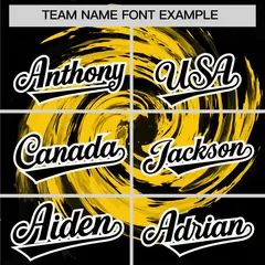 Gold Black Swirl Graffiti Baseball Jersey 3