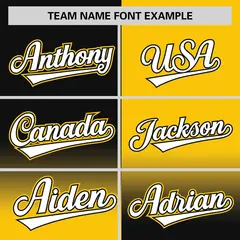 Gold Black Symmetrical Gradient Authentic Baseball Jersey 3