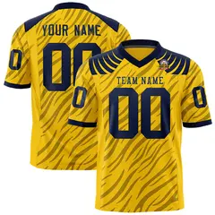 Gold Black Tiger Stripe Graffiti Pattern Football Jersey
