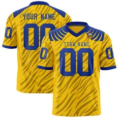 Gold Black Tiger Stripe Graffiti Pattern Football Jersey
