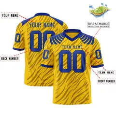 Gold Black Tiger Stripe Graffiti Pattern Football Jersey 2