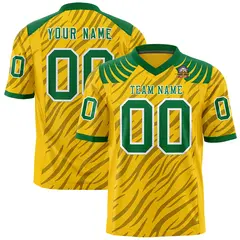 Gold Black Tiger Stripe Graffiti Pattern Football Jersey