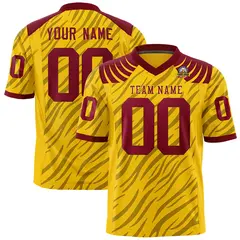 Gold Black Tiger Stripe Graffiti Pattern Football Jersey 1