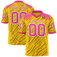 Gold Black Tiger Stripe Graffiti Pattern Football Jersey 1