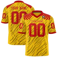 Gold Black Tiger Stripe Graffiti Pattern Football Jersey 1