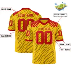 Gold Black Tiger Stripe Graffiti Pattern Football Jersey 2