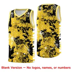 Gold Black Vice Burst Graffiti Pattern Basketball Jersey 6
