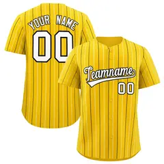 Gold Black White Bi-Color Striped Baseball Jersey