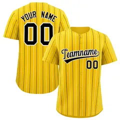 Gold Black White Bi-Color Striped Baseball Jersey