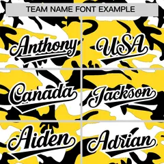 Gold Black White Camo Gradient Fashion Baseball Jersey 3