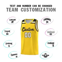 Gold Black White Classic Sports Basketball Jersey 3