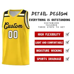 Gold Black White Classic Sports Basketball Jersey 4
