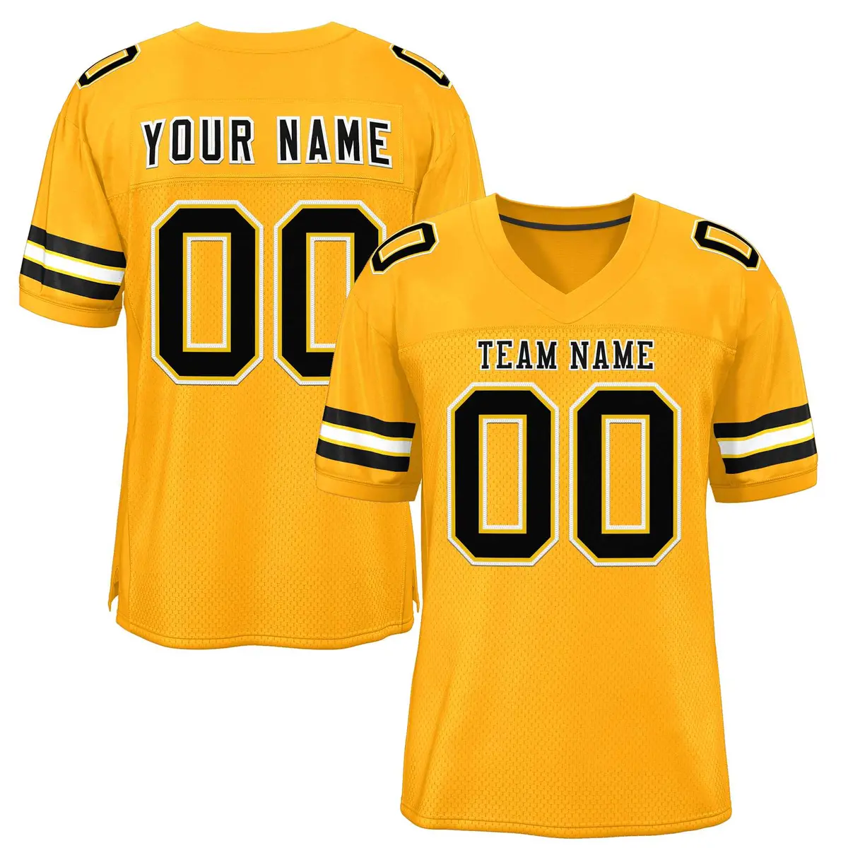 Gold Black-White Classic Style Authentic Football Jersey