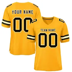 Gold Black-White Classic Style Authentic Football Jersey