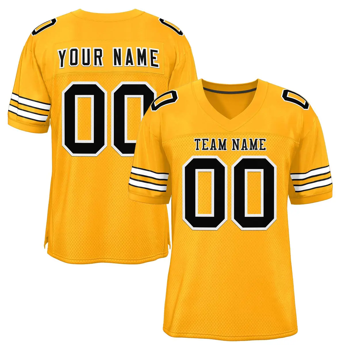 Gold Black-White Classic Style Authentic Football Jersey