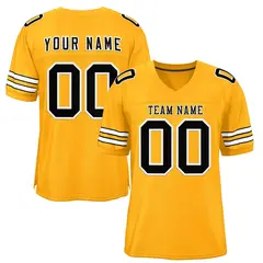 Gold Black-White Classic Style Authentic Football Jersey 1