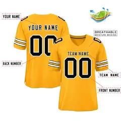 Gold Black-White Classic Style Authentic Football Jersey 2