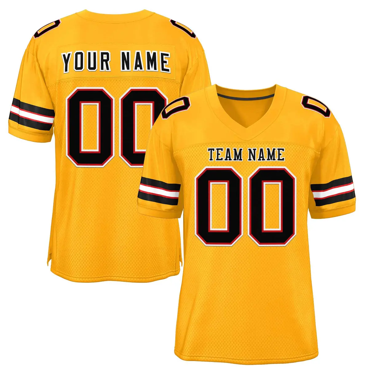 Gold Black-White Classic Style Authentic Football Jersey