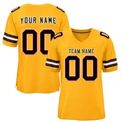 Gold Black-White Classic Style Authentic Football Jersey 1