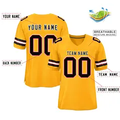 Gold Black-White Classic Style Authentic Football Jersey 2