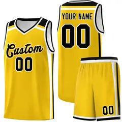 Gold Black White Color Charge Series Team Basketball Jersey